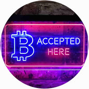 Bitcoin Accepted Here LED Light Sign - LED Gift Works
