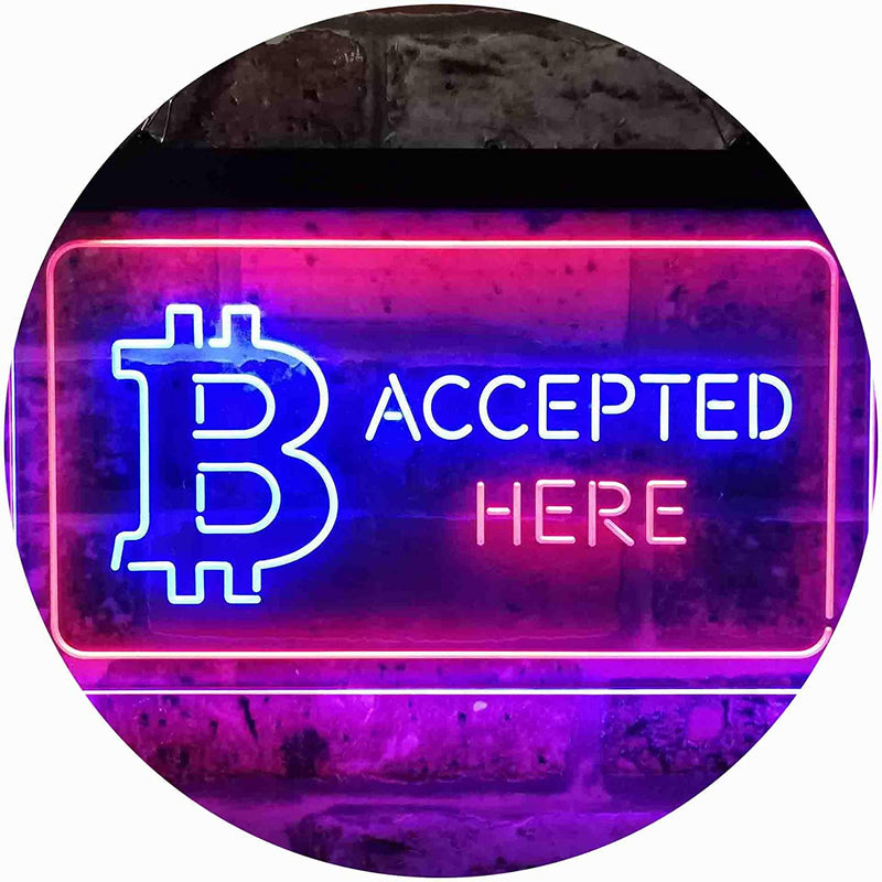 Bitcoin Accepted Here LED Light Sign - LED Gift Works