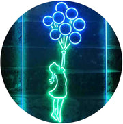Balloon Girl Kids Room Decor LED Light Sign - LED Gift Works