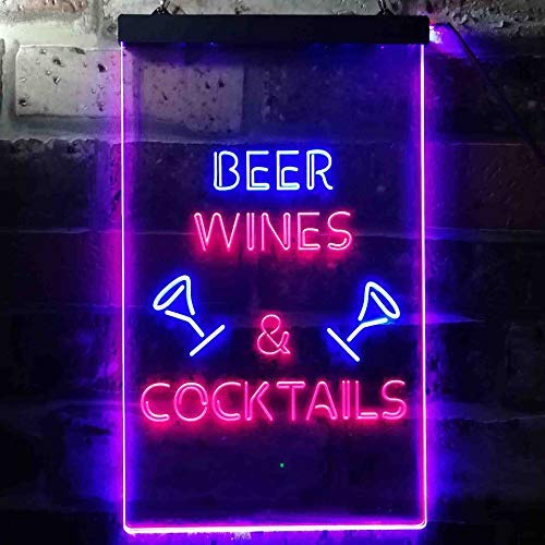 Beer Wine Cocktails LED Light Sign - Way Up Gifts