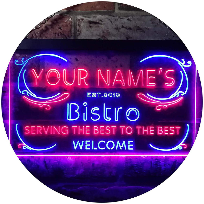 Personalized Bistro LED Light Sign - LED Gift Works
