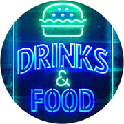 Hamburgers Drinks and Food LED Light Sign - LED Gift Works