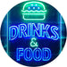 Hamburgers Drinks and Food LED Light Sign - Way Up Gifts