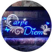Carpe Diem Seize The Day Bedroom Quote LED Light Sign - LED Gift Works