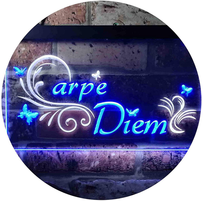 Carpe Diem Seize The Day Bedroom Quote LED Light Sign - LED Gift Works