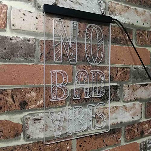 No Bad Vibes LED Light Sign - LED Gift Works