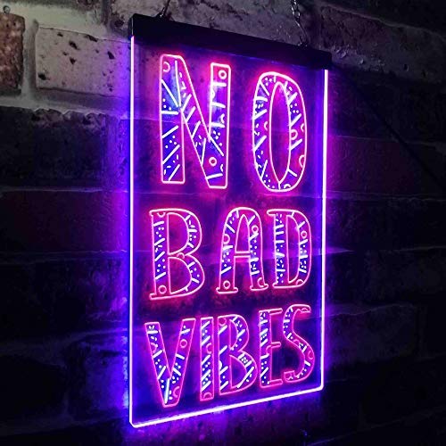 No Bad Vibes LED Light Sign - LED Gift Works