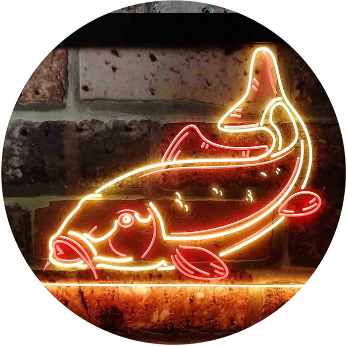 Cabin Fishing Bait Store Carp Fish LED Light Sign - Way Up Gifts