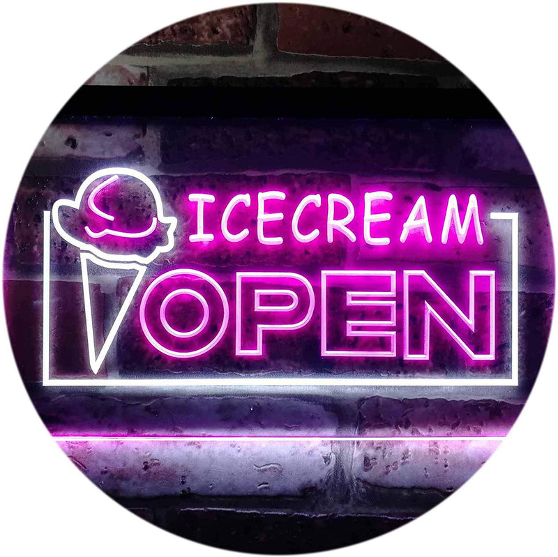Open Ice Cream LED Light Sign - LED Gift Works