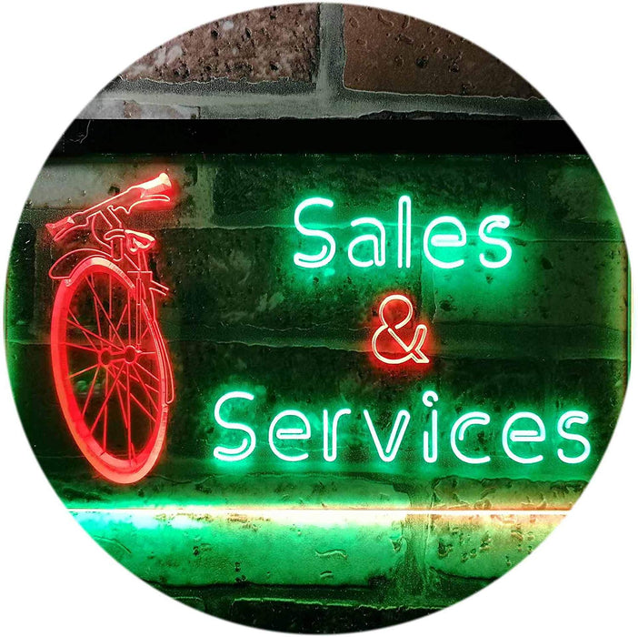 Bicycle Bike Sales Repairs Services LED Light Sign - Way Up Gifts
