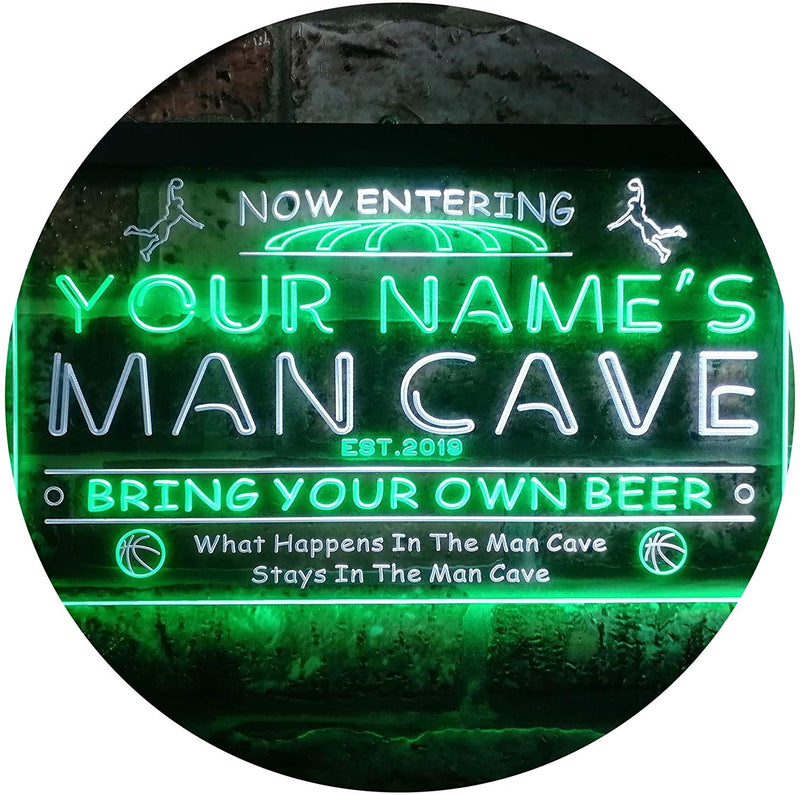 Personalized Sports Basketball Theme Man Cave LED Light Sign - LED Gift Works