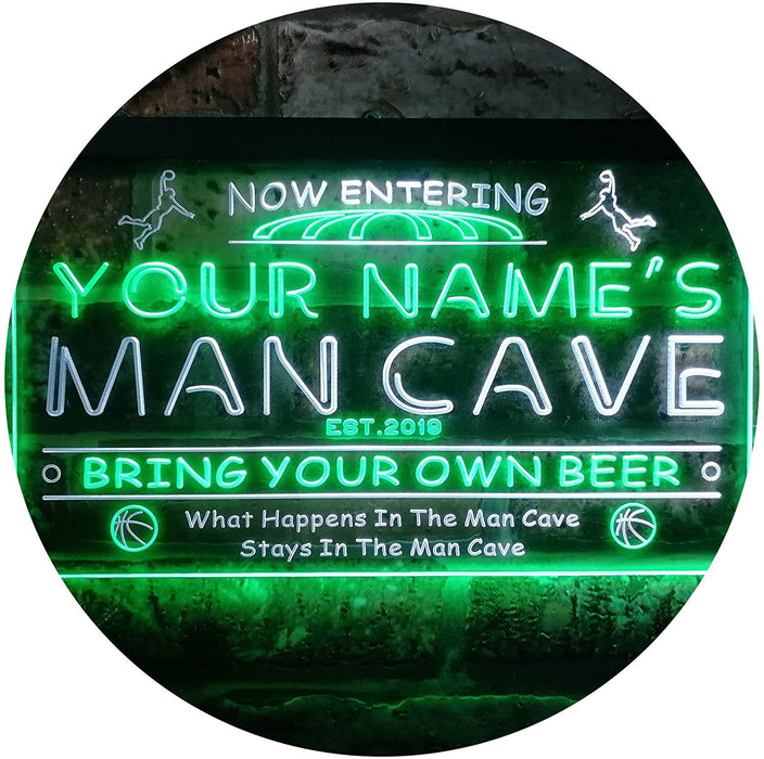 Personalized Sports Basketball Theme Man Cave LED Light Sign - Way Up Gifts