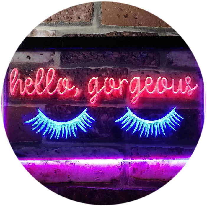 Eyelash Hello Gorgeous LED Light Sign - Way Up Gifts