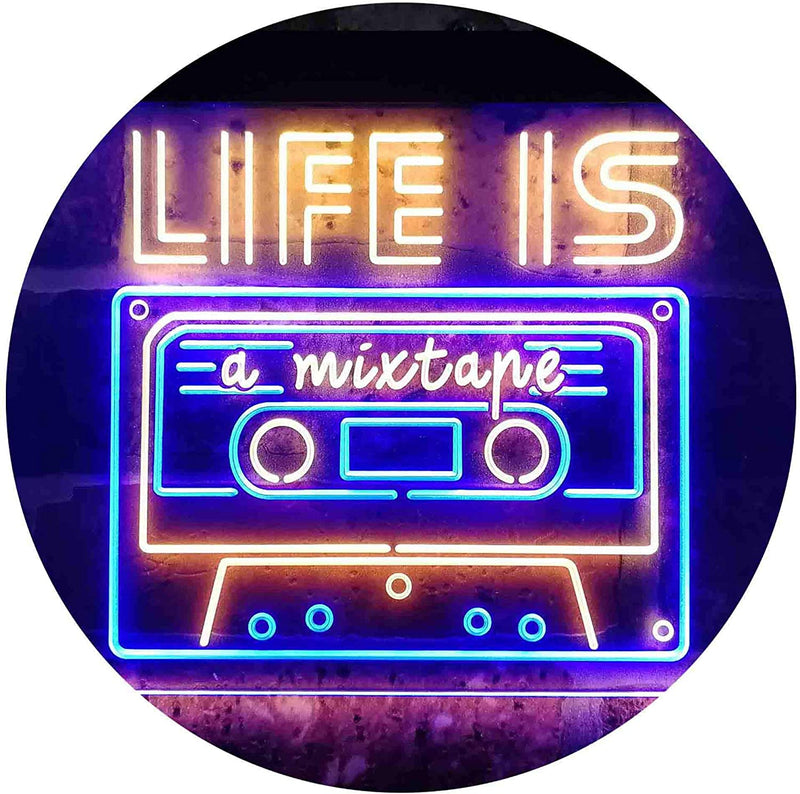 Life is a Mixtape Quotes Bedroom Decor LED Light Sign - LED Gift Works