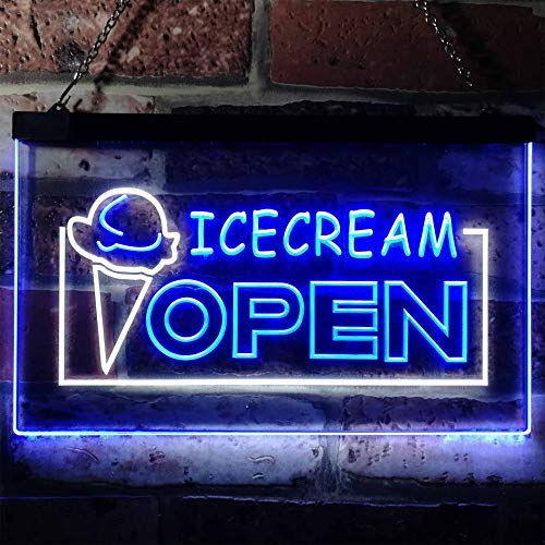 Open Ice Cream LED Light Sign - LED Gift Works