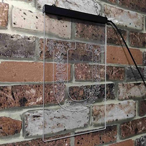 Family Name Letter U Monogram Initial LED Light Sign - LED Gift Works