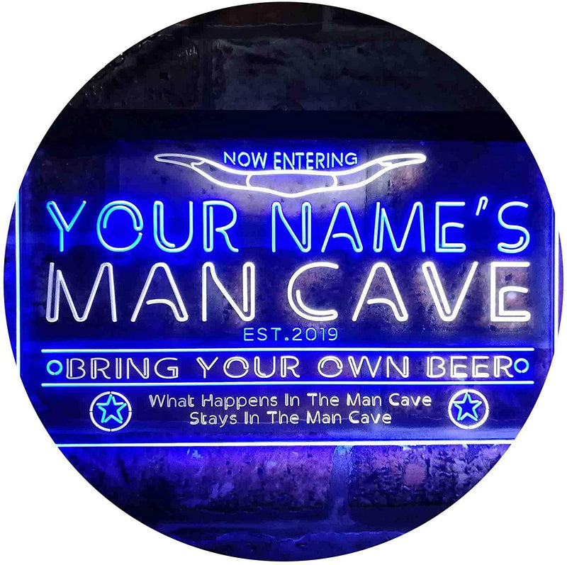 Personalized Western Theme Man Cave LED Light Sign - LED Gift Works
