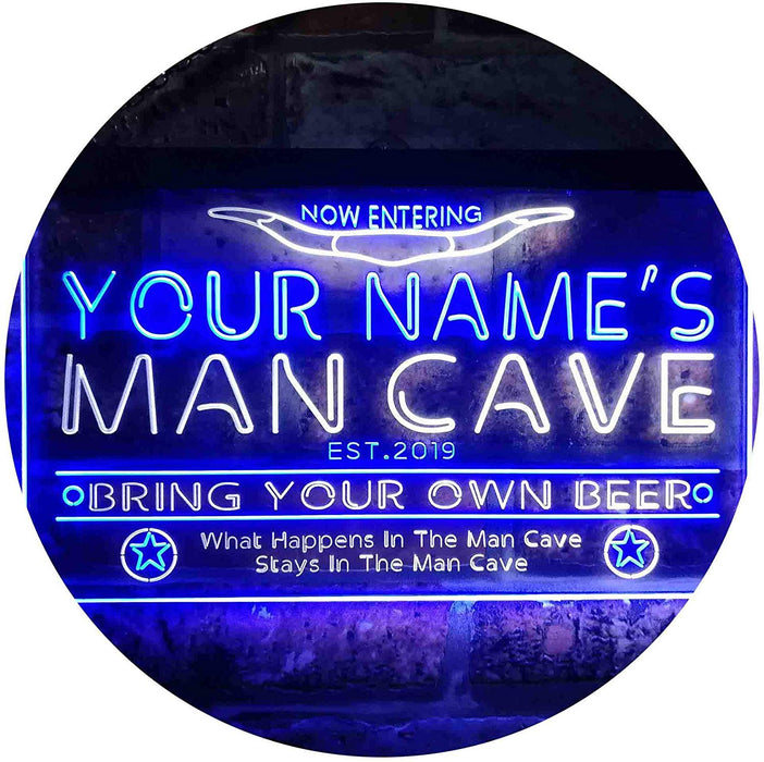 Personalized Western Theme Man Cave LED Light Sign - Way Up Gifts