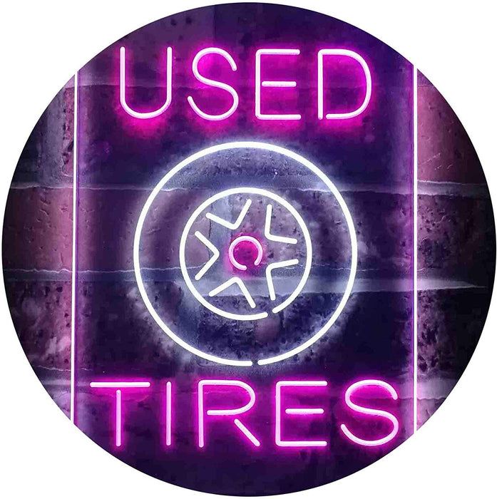 Auto Shop Car Garage Used Tires LED Light Sign - Way Up Gifts