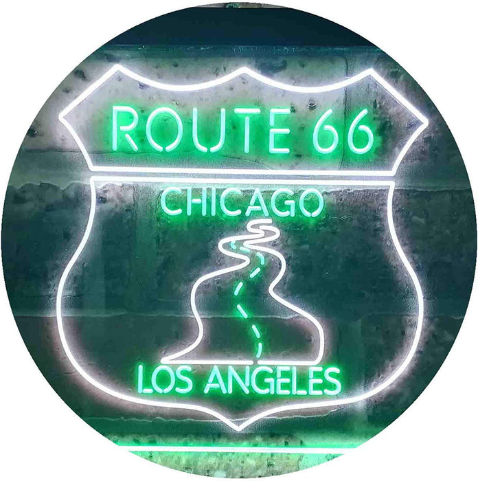 Chicago to Los Angeles Route 66 LED Light Sign - Way Up Gifts