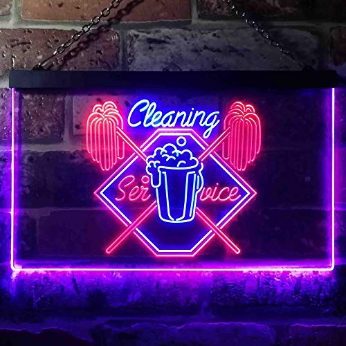 Cleaning Service Shop LED Light Sign - Way Up Gifts