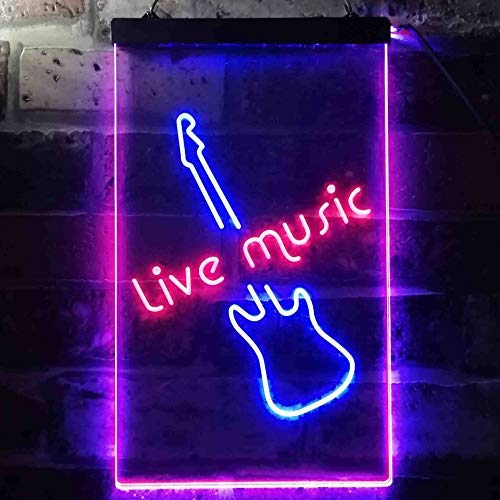 Guitar Live Music LED Light Sign - Way Up Gifts