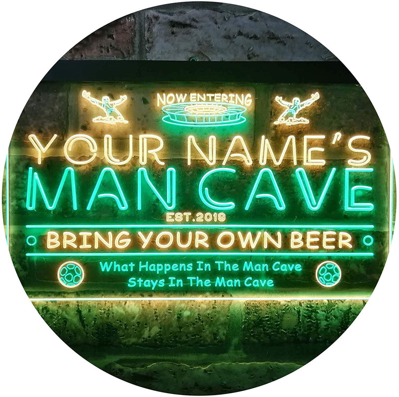Personalized Sports Soccer Theme Man Cave LED Light Sign - LED Gift Works