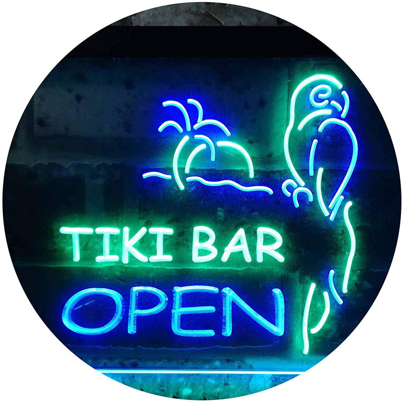 Parrot Tiki Bar Open LED Light Sign - LED Gift Works