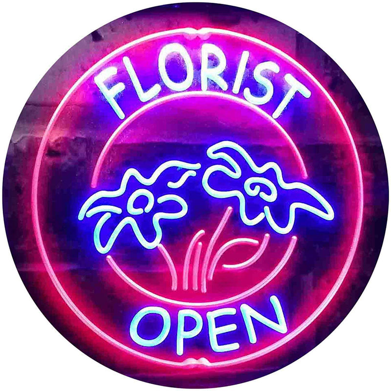 Flower Shop Open Florist LED Light Sign - LED Gift Works