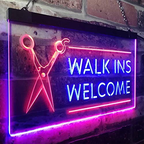 Barber Salon Hair Cuts Walk Ins Welcome LED Light Sign - Way Up Gifts
