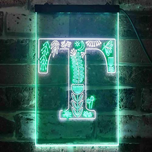 Family Name Letter T Monogram Initial LED Light Sign - Way Up Gifts