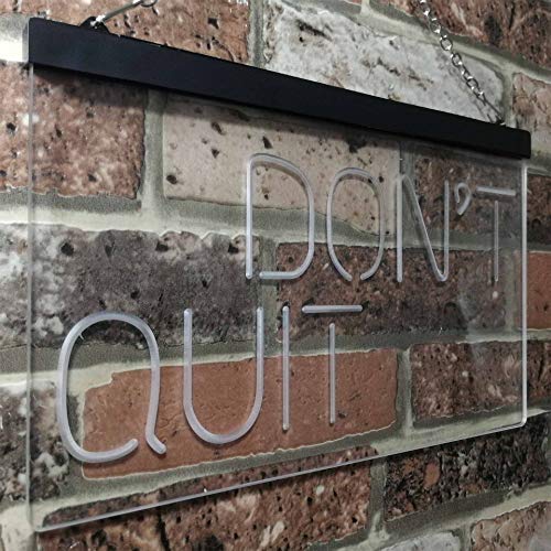 Don't Quit Do It Positive Quote Wall Decor LED Light Sign - Way Up Gifts