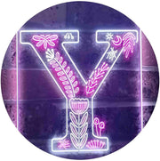Family Name Letter Y Monogram Initial LED Light Sign - LED Gift Works