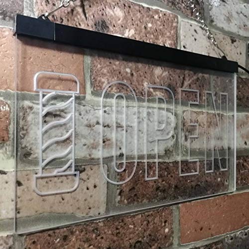 Barber Shop Pole Open LED Light Sign - LED Gift Works