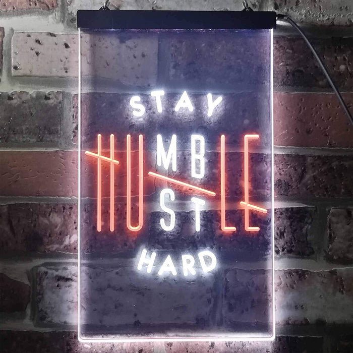 Motivational Quote Stay Humble Hustle Hard LED Light Sign - Way Up Gifts