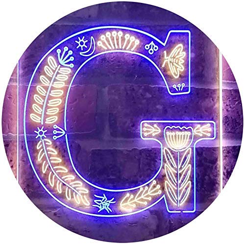 Family Name Letter G Monogram Initial LED Light Sign - Way Up Gifts