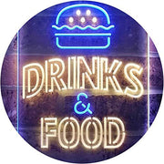 Hamburgers Drinks and Food LED Light Sign - LED Gift Works