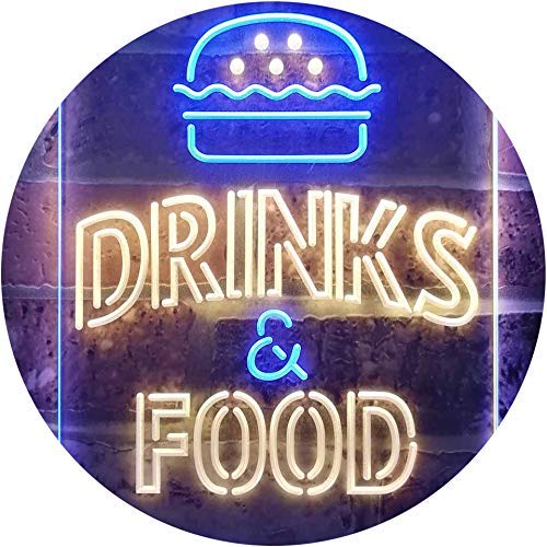 Hamburgers Drinks and Food LED Light Sign - Way Up Gifts