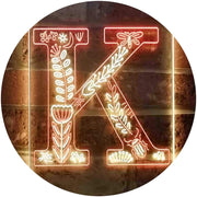 Family Name Letter K Monogram Initial LED Light Sign - LED Gift Works
