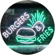 Hamburgers Burgers Fries LED Light Sign - LED Gift Works