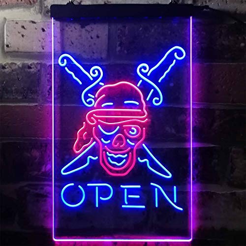 Beach Shop Pirate Open LED Light Sign - LED Gift Works
