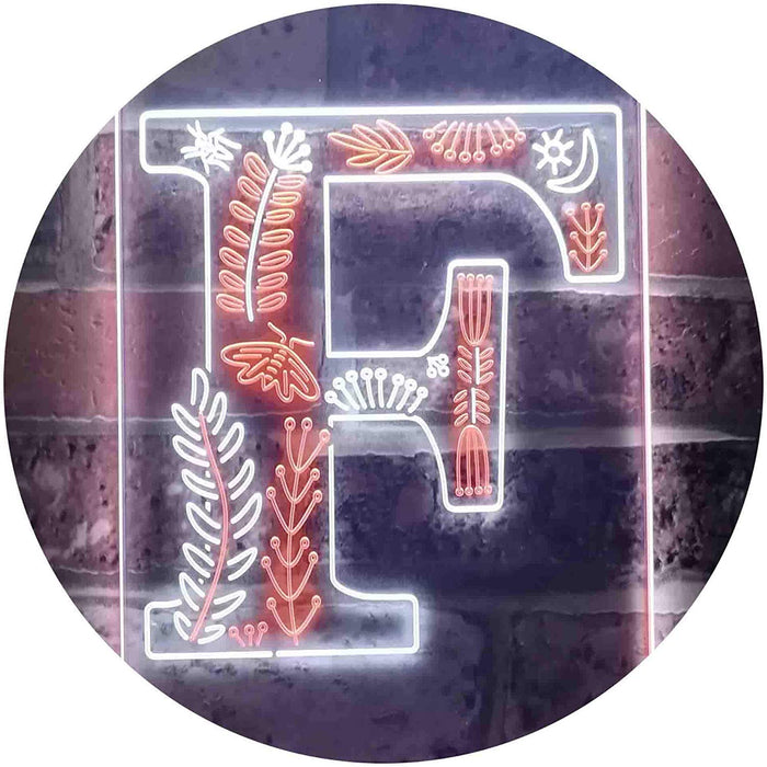 Family Name Letter F Monogram Initial LED Light Sign - Way Up Gifts
