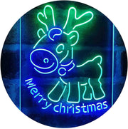 Merry Christmas Reindeer LED Light Sign - LED Gift Works
