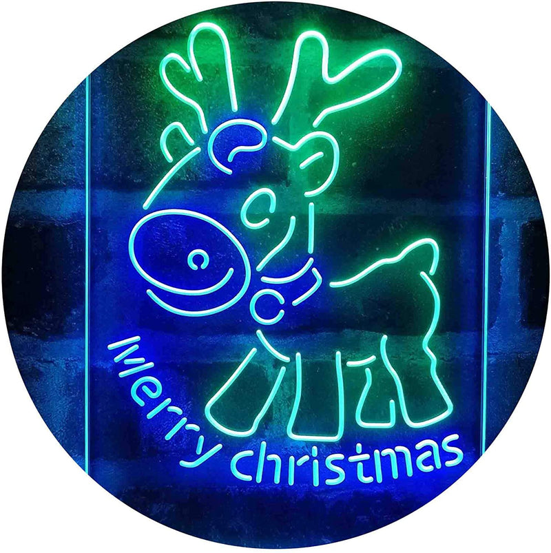 Merry Christmas Reindeer LED Light Sign - LED Gift Works
