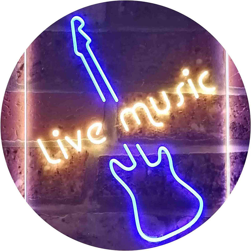 Guitar Live Music LED Light Sign - LED Gift Works
