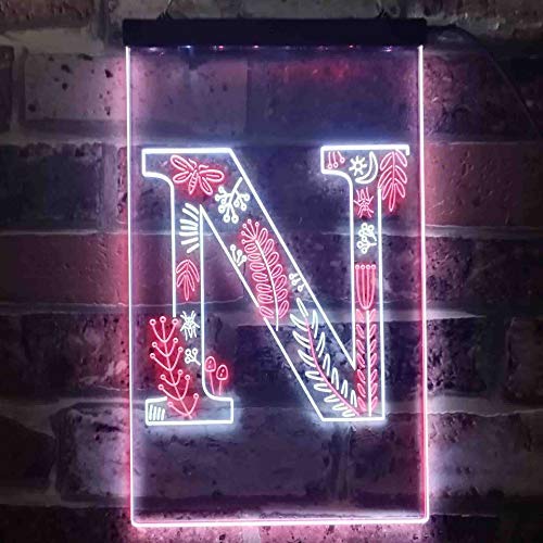 Family Name Letter N Monogram Initial LED Light Sign - Way Up Gifts