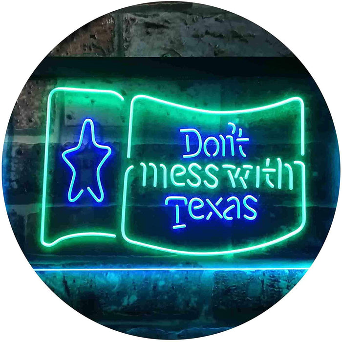 Don't Mess with Texas Flag Garage LED Light Sign - Way Up Gifts