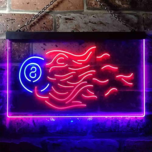 Fire 8 Ball Pool Billiards LED Light Sign - Way Up Gifts
