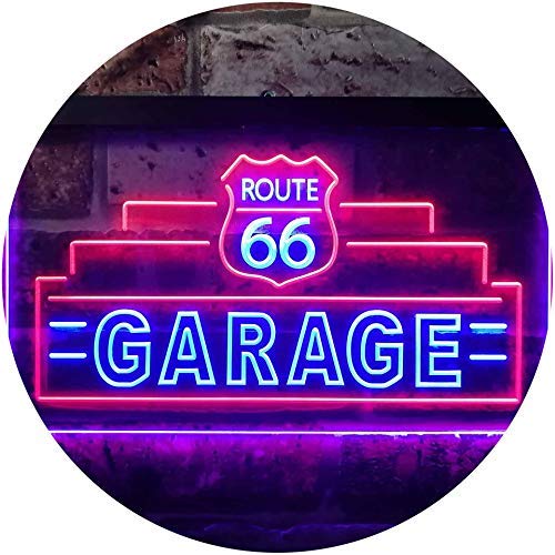 Route 66 Garage LED Light Sign - Way Up Gifts
