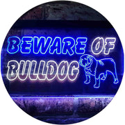 Beware of Bulldog LED Light Sign - LED Gift Works